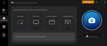 iTop Screen Recorder screen capture terminal