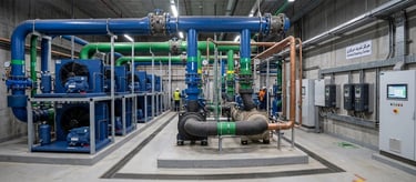 High efficiency central cooling system for supermarkets and restaurants