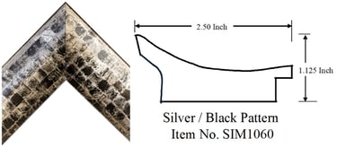 Silver / Black Picture Frame Pattern  Item No. SIM1060