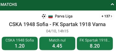 Pronostic CSKA 1948 vs Spartak Varna - Ligue Pro 04/10/2025