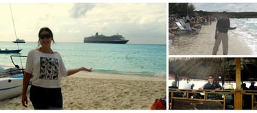 Momentos da tripulação trabalhando e explorando Half Moon Cay.