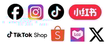 Social media management of a variety of platforms popular in South East Asia