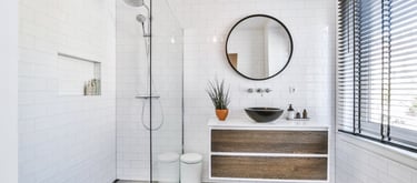 White tiled bathroom