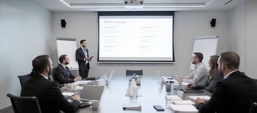 Meeting presentation in suits