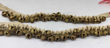 "Ethnic tribal anklet with medium bells–handmade foot jewelry pair-for global shipment"