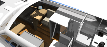 M44 Transat sail yacht design interior