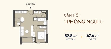 Căn hộ 1 phòng ngủ dự án Masteri Rivera Đà Nẵng
