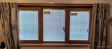 UPVC windows with blinds sealed between glass panes, Auckland installation, New Zealand
