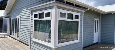 New build window and door installation for Auckland residential construction project, New Zealand