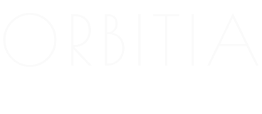 Logotipo de Orbitia Beauty Shop, en color blanco fondo transparente