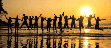 A Group Of People Jumping