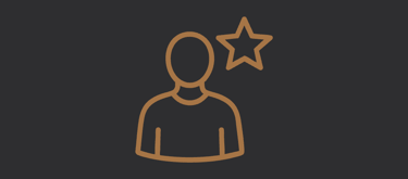 “Icône représentant une personne avec une étoile, symbole d’expérience et de savoir-faire.”