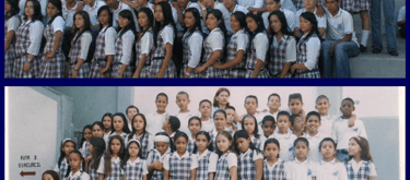 a group of young students in school uniforms