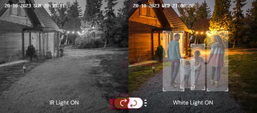 comparaison image caméra infrarouge et lumière blanche