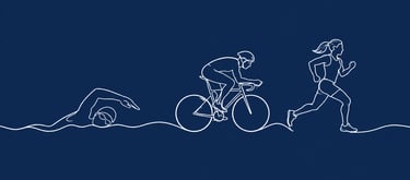 Bannière avec un nageur, un cycliste et un coureur du Tri3F
