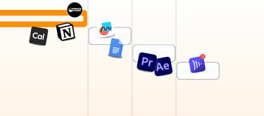 une image présentant les étapes du processus de création d'un projet client par Prince Studio