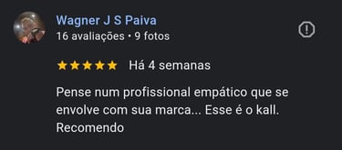 depoimento 5 estrelas