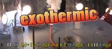 Sugar in jelly baby reacts with oxygen releasing lots of energy CO2 and water! And heat and light!