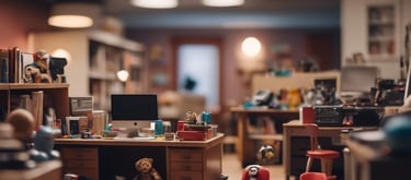An office made up of toys