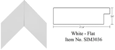 White - Flat Wooden Picture Frame Item No. SIM3036