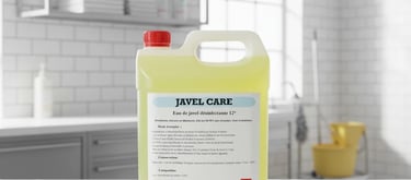 Bidon JAVEL CARE 5L, eau de javel désinfectante 12° pour l’entretien professionnel