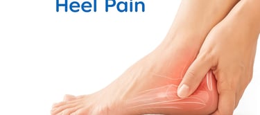 Swollen and tender heel showing signs of overuse injury.