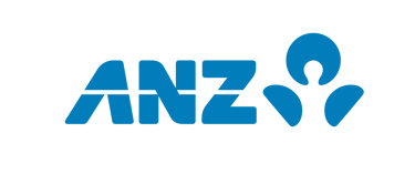 anz logo with a blue flame on it