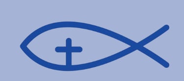 Christian fish in blue