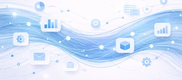 Abstract visualization of a structured data system representing how credit information flows through