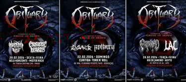 Obituary celebra 35 anos do álbum clássico Cause of Death em shows pelo Brasil em BH, CWB e RJ