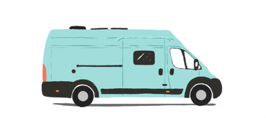 a camper van with a window