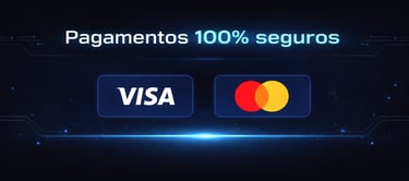 Secure online payment banner featuring Visa and Mastercard logos for 100% safe transactions.