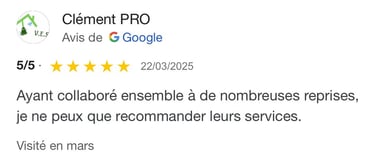 Avis google 5 étoiles clients m&m services pro nettoyage et vitres rouen 