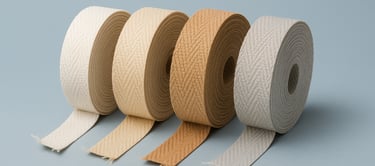 Colorful flat woven paper ribbon rolls for biodegradable paper bags