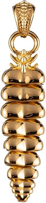 Rattlesnake Tail Pendant Necklace 925 Sterling Silver 18K Gold Vermeil