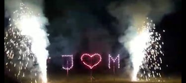 Hochzeitsfeuerwerk Saarland Herz Initialen Vulkane  