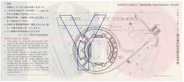 October 22nd 1964 Tokyo Olympics Basketball Ticket Classification Rounds (back)