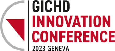 GICHD Innovation Conference 2023 Geneva official logo featuring a red triangle and grey circle.
