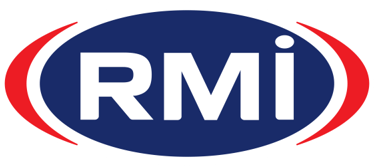 Official RMI logo featuring white text on a blue oval background with red and white borders.