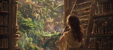 une femme découvre un univers de fantasy et toute sa cohérence.