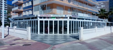 Terraza de heladería con Plegables