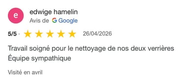 Avis google 5 étoiles clients m&m services pro nettoyage et vitres rouen 
