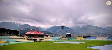 Dharamshala cricket stadium in Himachal Pradesh.