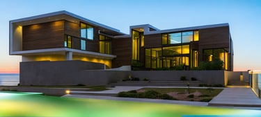 Render de arquitectura generado con IA, mostrando un diseño moderno y detalles fotorrealistas