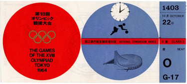 October 22nd 1964 Tokyo Olympics Basketball Ticket Classification Rounds