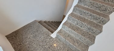 Polished concrete steps
