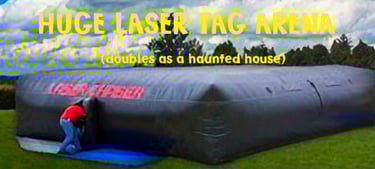 HUGE LASER TAG ARENA WITH FREE BUBBLE MACHINE! ALL AGES. 44Lx36WX10H. Bookings 832-216-8423