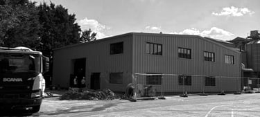 Completed industrial warehouse exterior in East Anglia designed for commercial logistics efficiency.