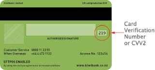cvv number on credit or debit cards