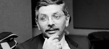 David Stern at a press conference for the NBA in the mid-1970s.